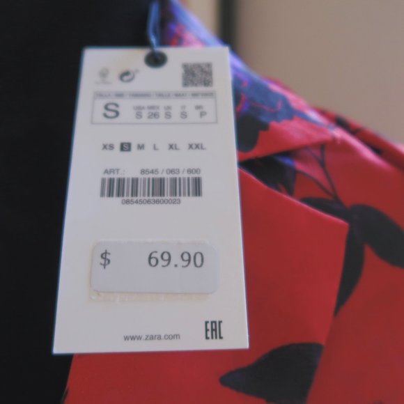 Zara Red Satin Double-Breasted Blazer - Picture 8 of 8